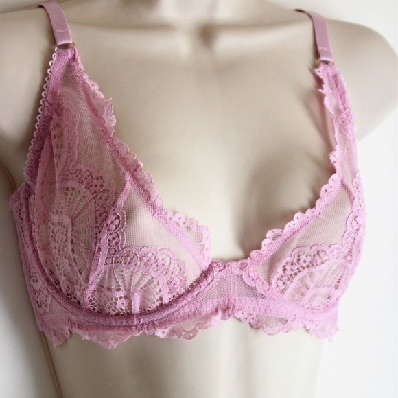 Savage X Fenty Bra Lavender Lace Demi Sz 34DD by Rihanna Nylon Women's Intimates - Picture 2 of 7